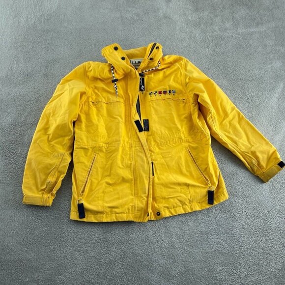 L.L. Bean Womens Nautical Jacket With Flag Details & Zip Pockets Small 5068 - Picture 1 of 9